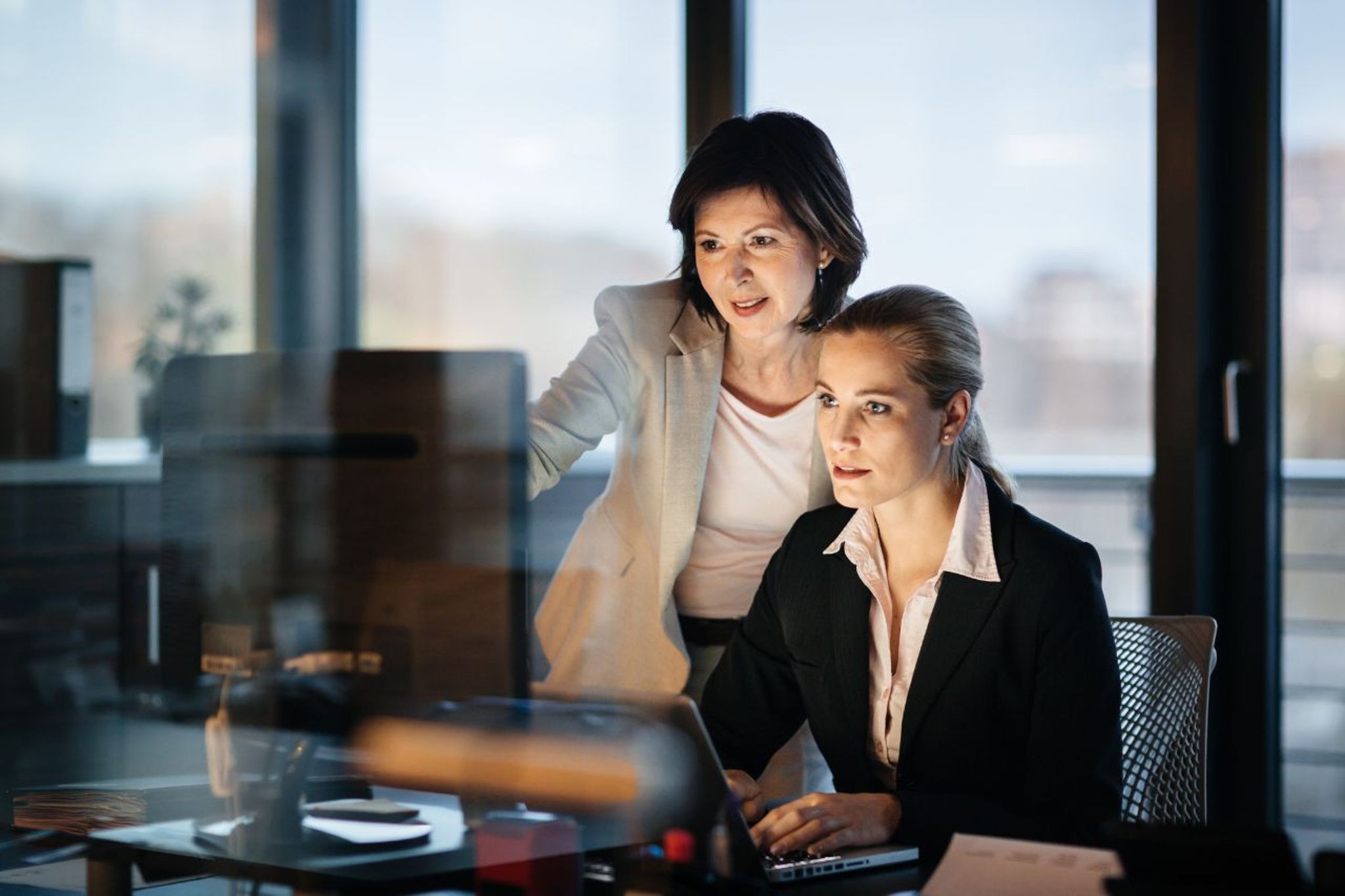 women working in office at desk