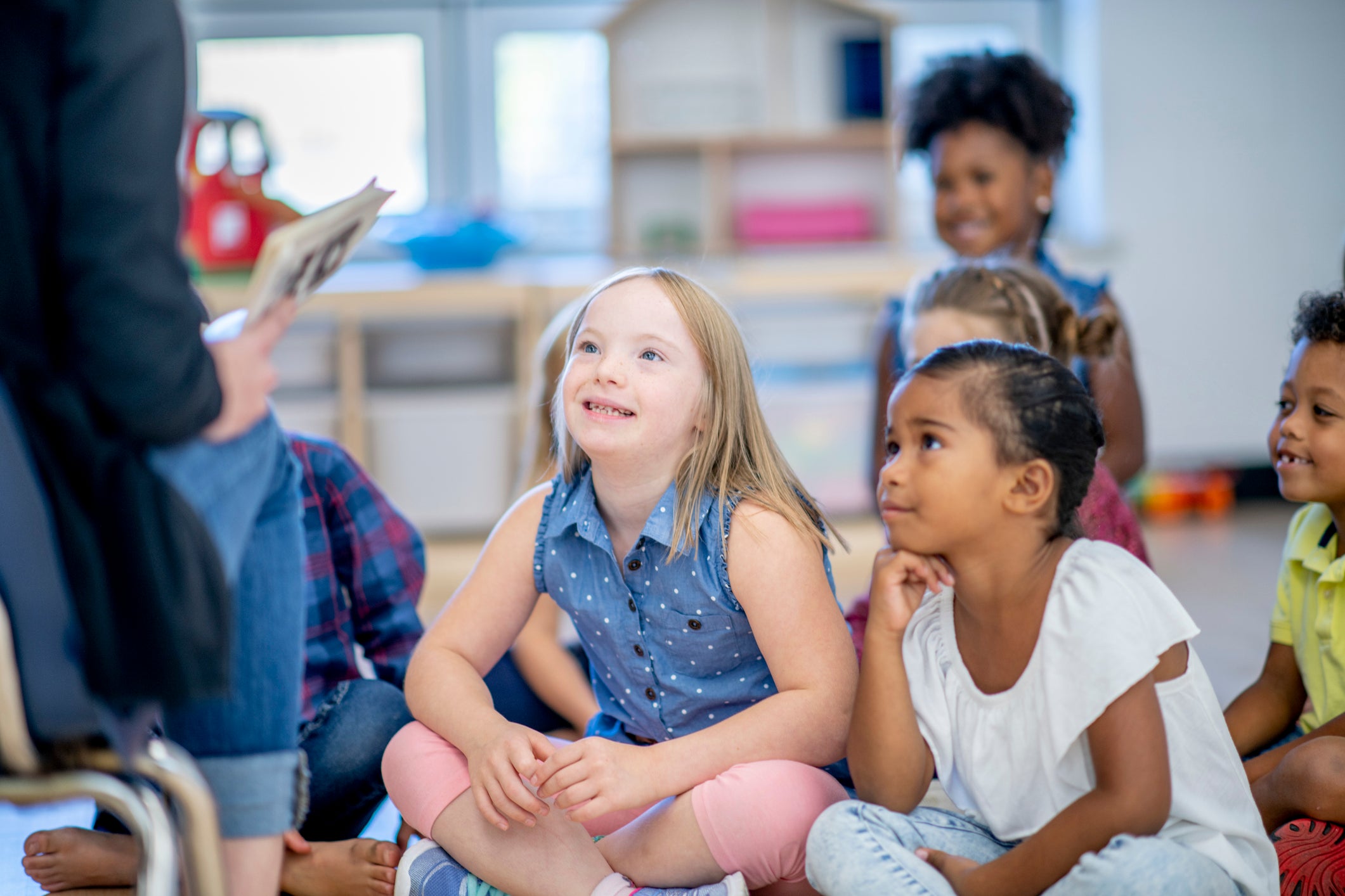 students listening to teacher