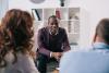 therapist talking with couple