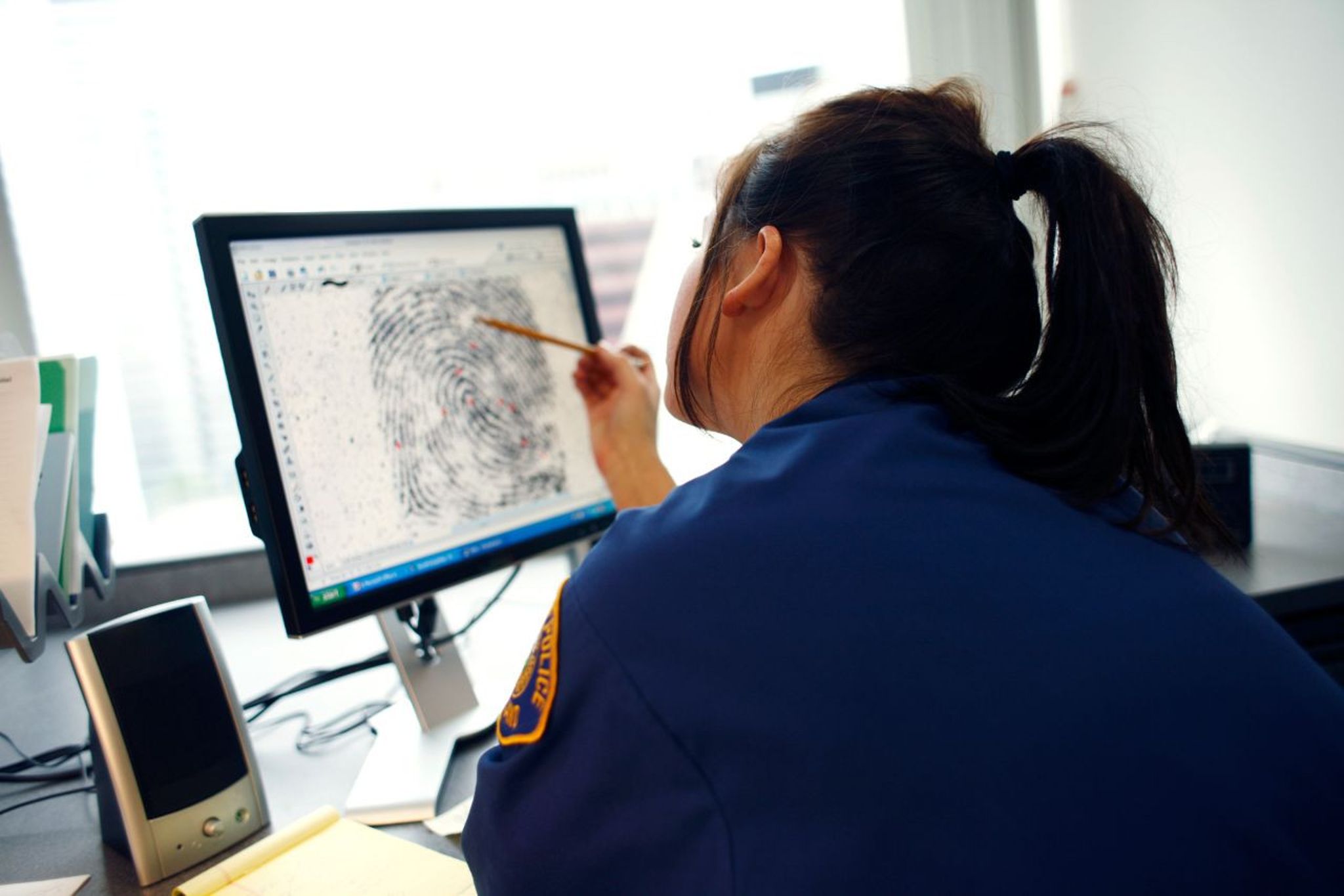 woman working on computer screen