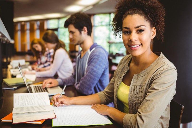Woman studying for exam