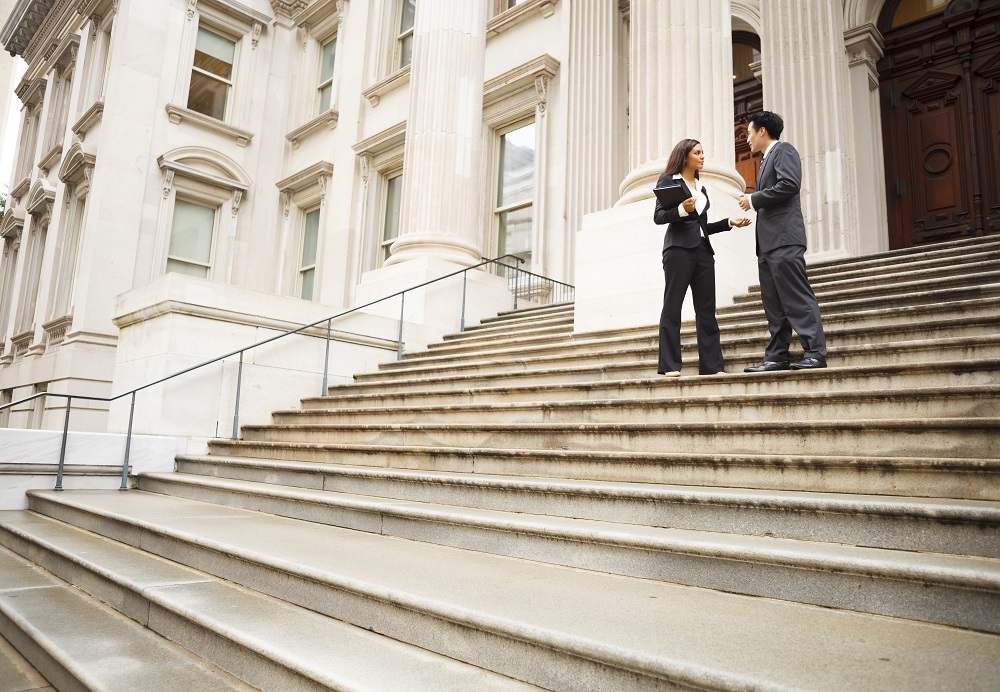 lawyers on courthouse steps