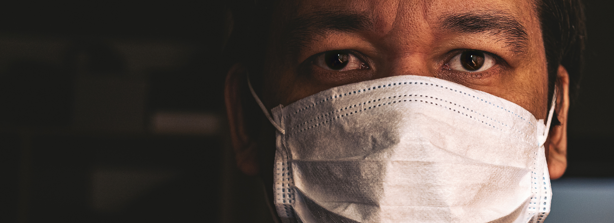 closeup of man in mask