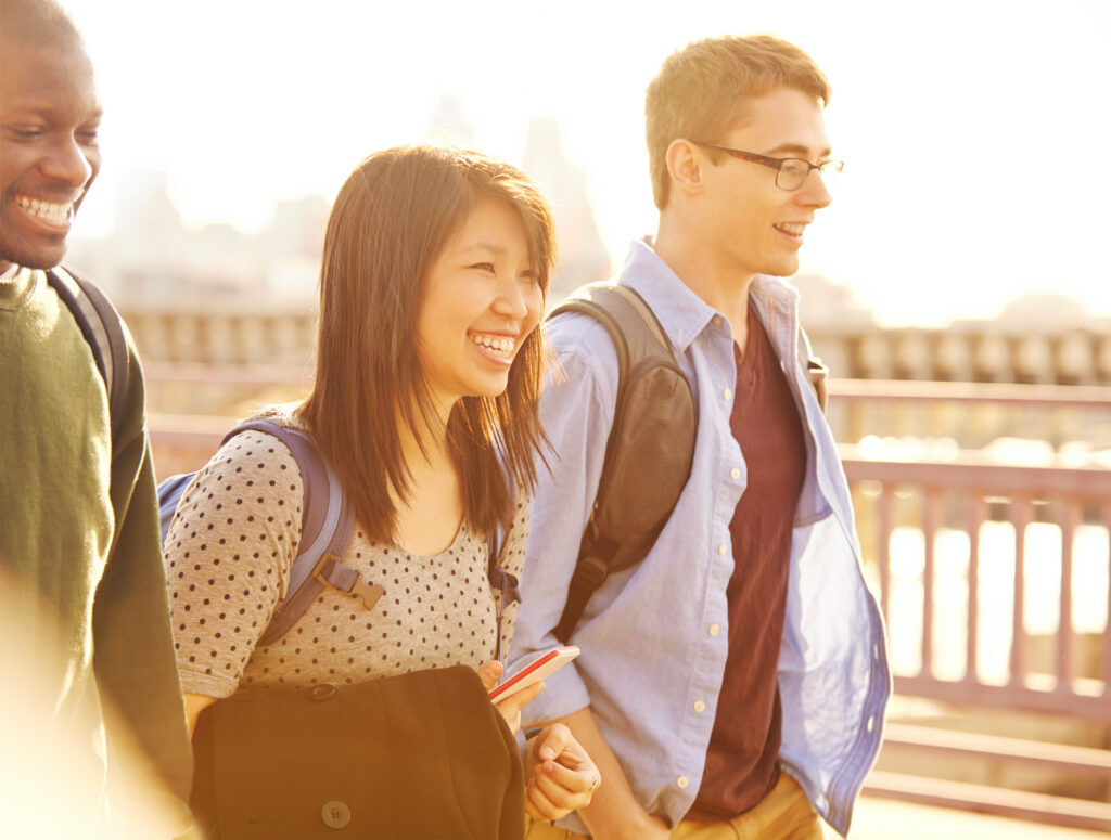 students walking to class