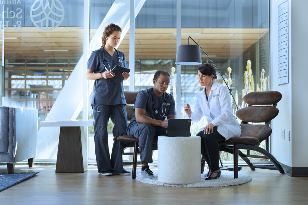 Alliant Nursing Students working on tablet