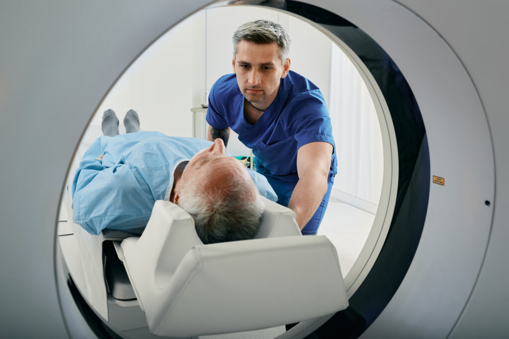 nurse helping with mri