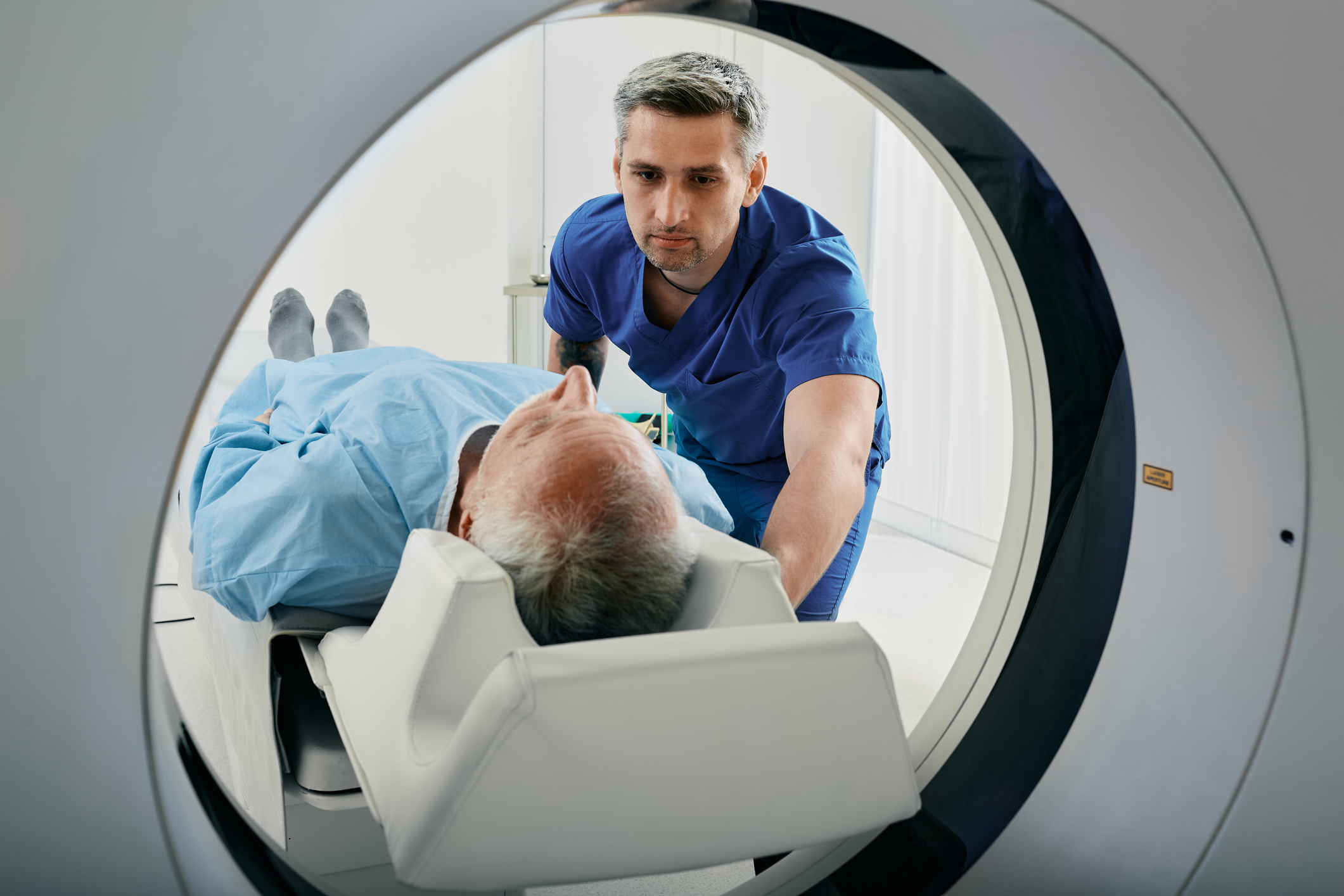 nurse helping with mri