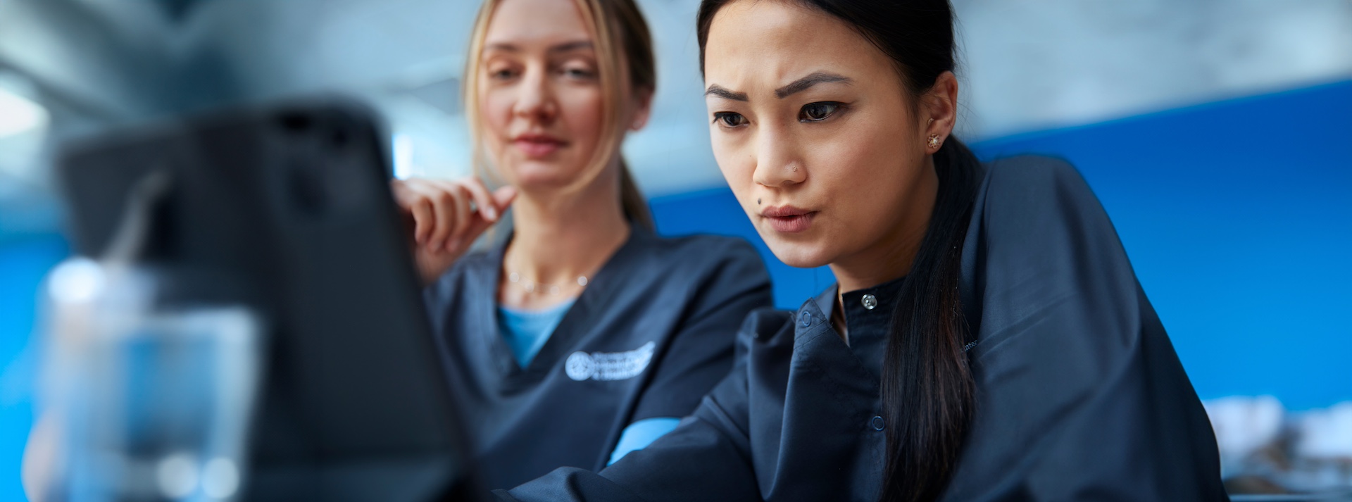 Nurse looking at a monitor