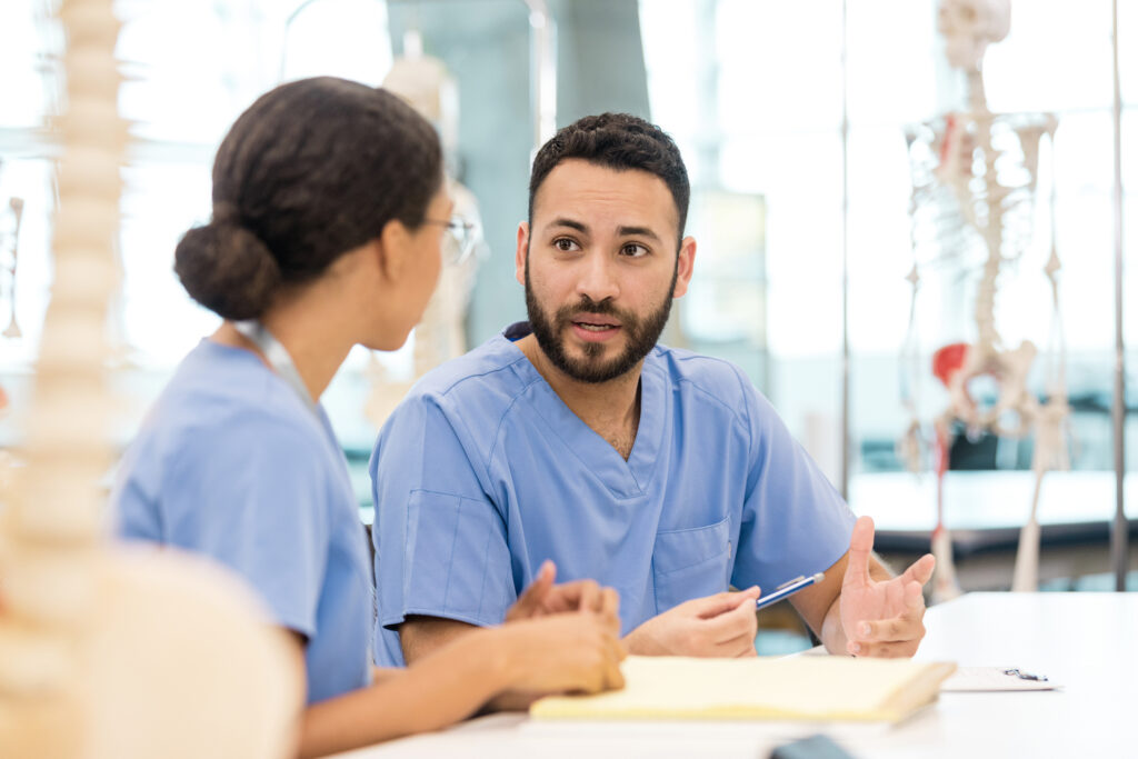 Nurses talking to each other