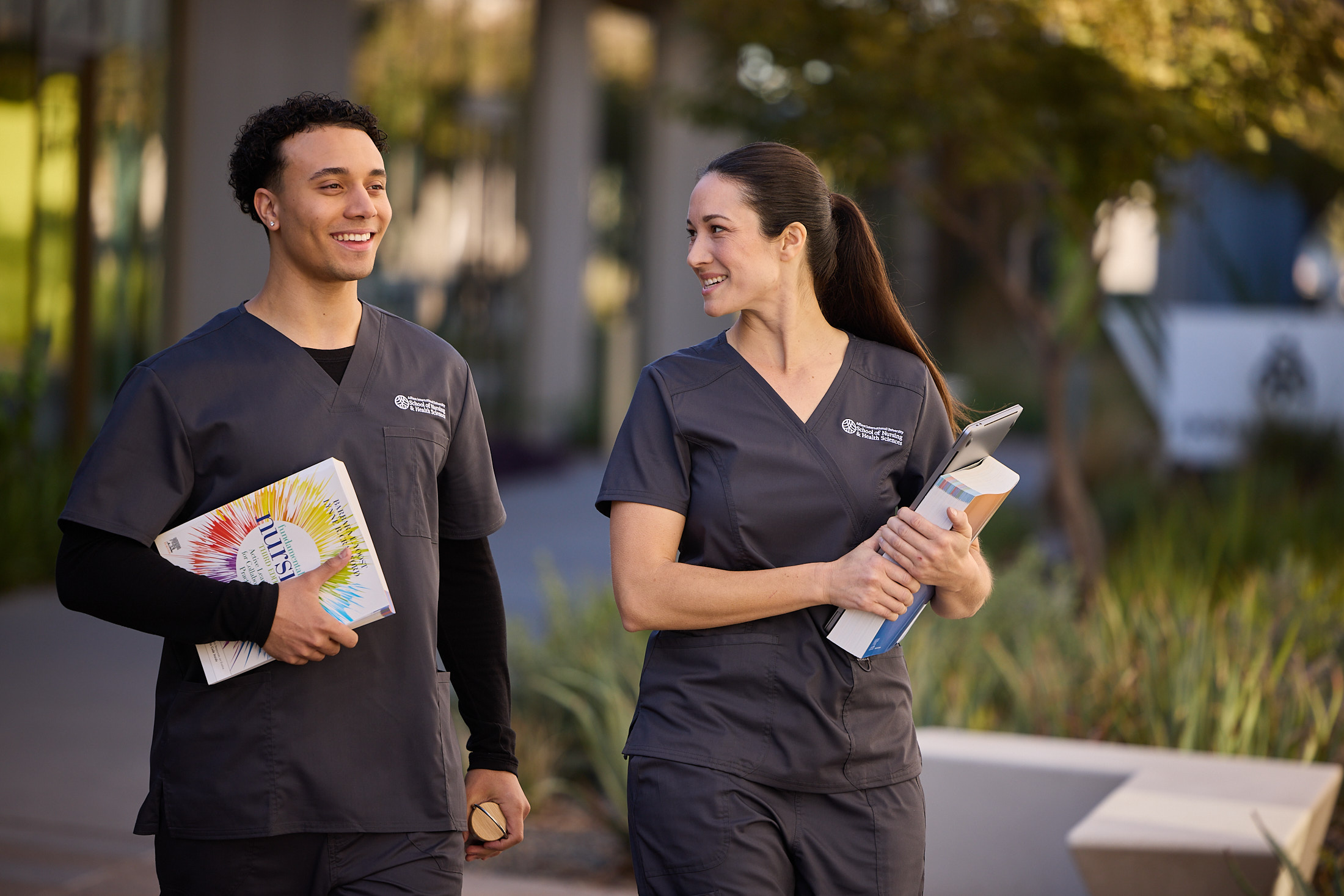two nurses talking to each other