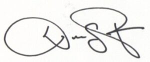 A close-up of a signature