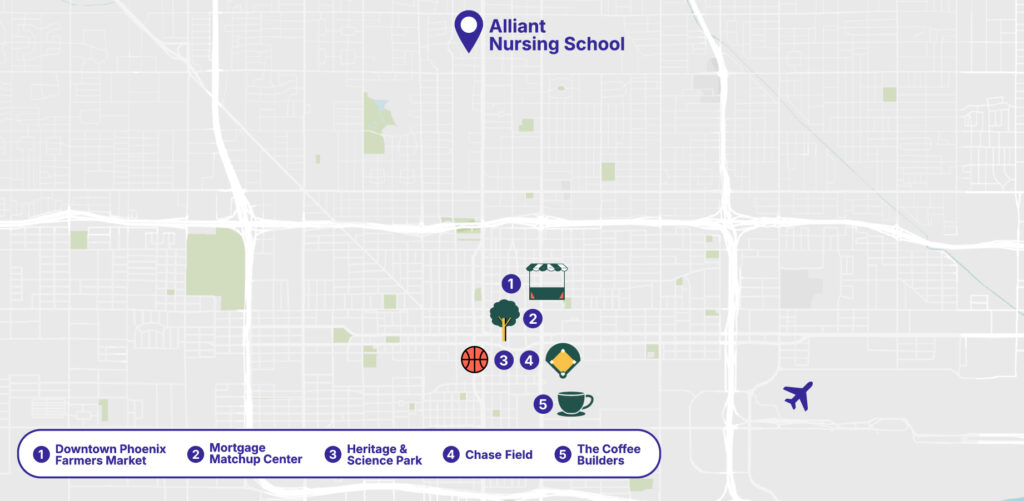 A map of a nursing school