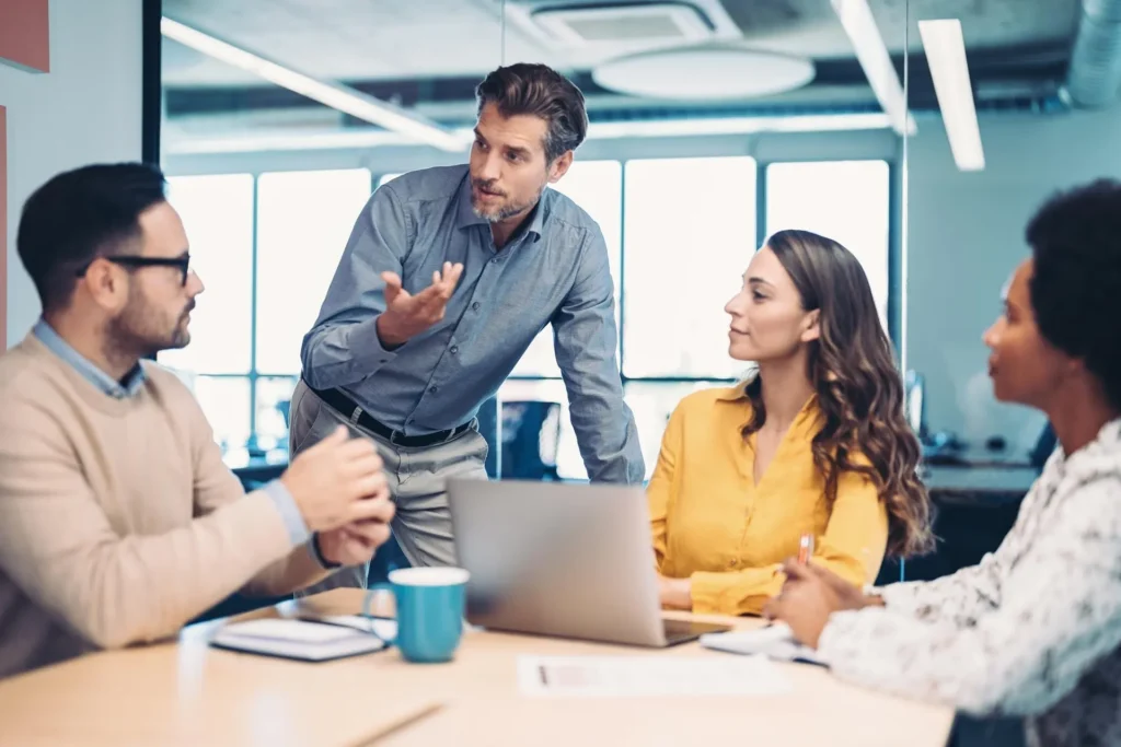 A man standing in front of a group of people