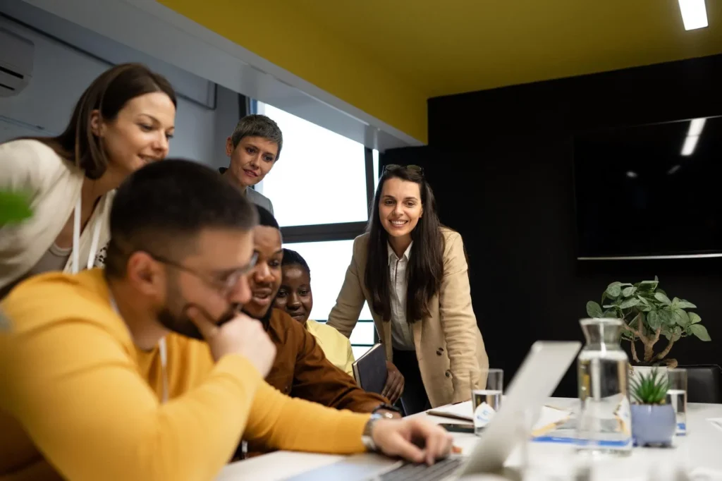 A group of people around a table