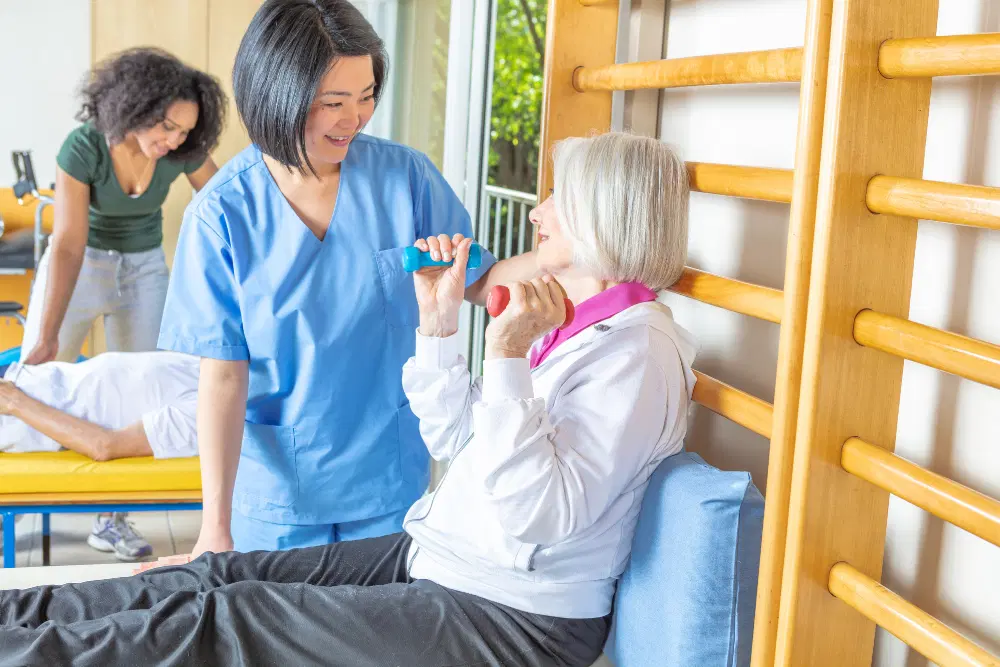 Occupational Therapist helping woman