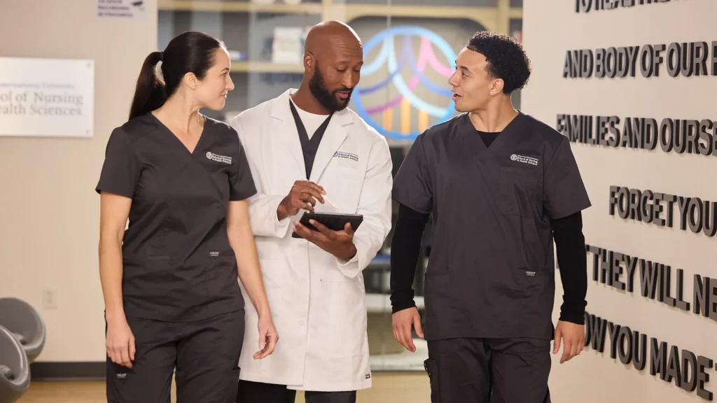 A group of people in scrubs