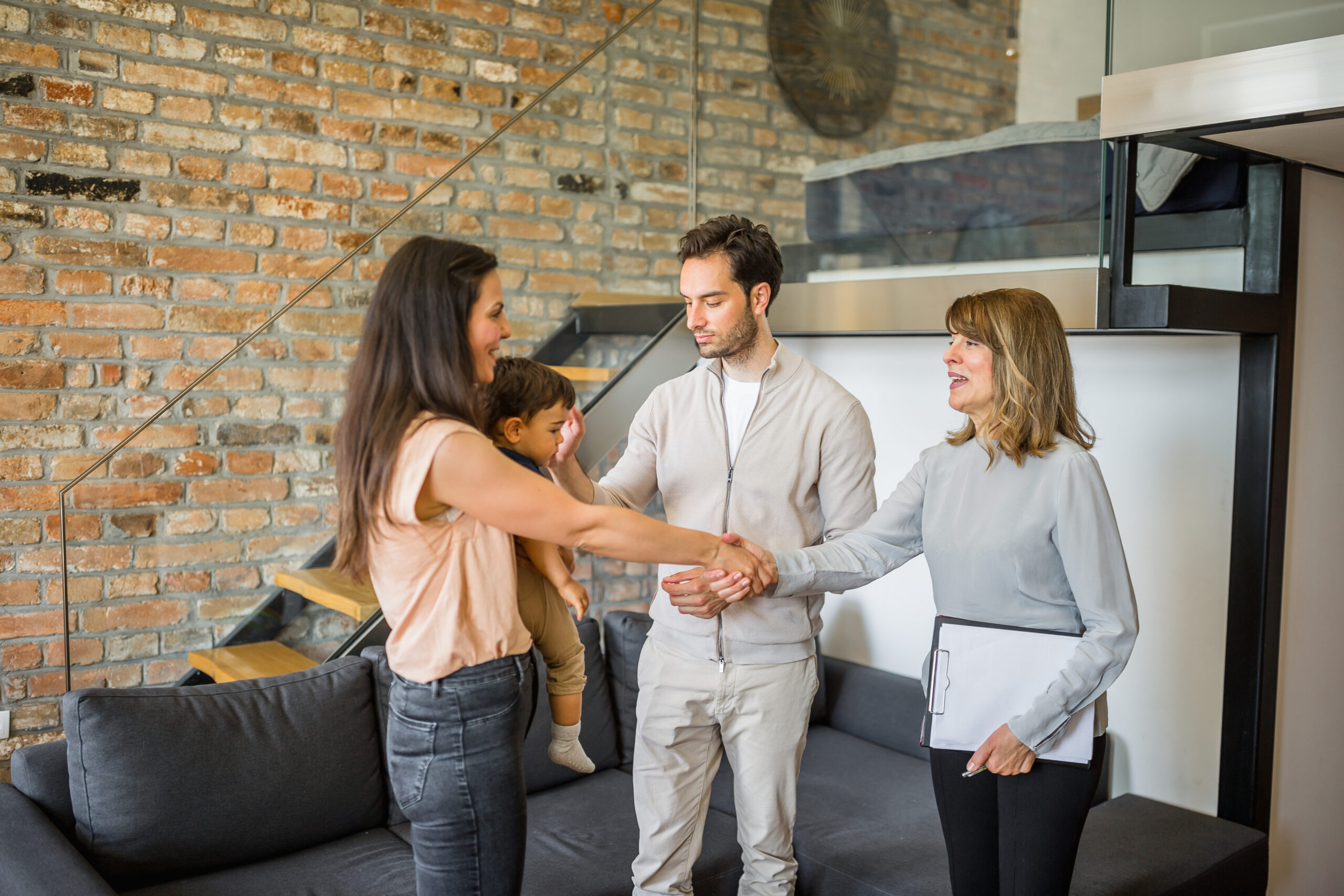 A group of people shaking hands