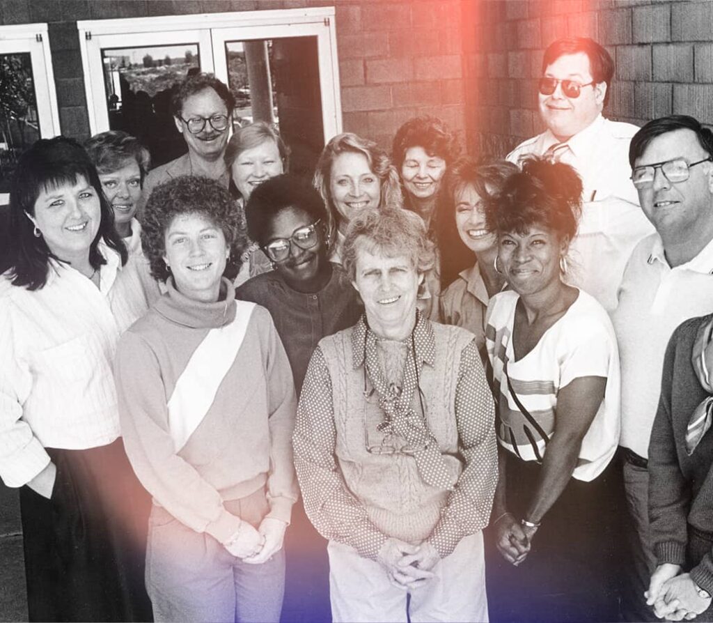 A group of people posing for a photo